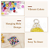 Kissitty 120Pcs 15 Colors Spray Painted Crackle Glass Pendants FIND-KS0001-29-6