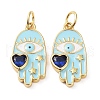 Rack Plating Brass Enamel with Glass Pendants X-KK-B076-11G-1
