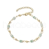 Brass Natural Green Aventurine Link Bracelets for Women BJEW-JB11683-03-2
