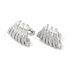 Clear Cubic Zirconia Claw Stud Earrings EJEW-L264-003P-1
