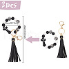 ANATTASOUL 2Pcs Silicone with PU Leather Pendant Decorations HJEW-AN0001-01-2