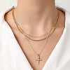 Cross Graduation Theme Alloy Crystal Rhinestone Pendant 3 Layered Necklaces FS-WG07ADB-07-1