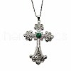 Vintage sparkling Alloy Rhinestone Cross Pendants Necklaces for Women IL0019-8-1