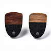 Opaque Resin & Walnut Wood Stud Earring Findings MAK-N032-026A-B01-2