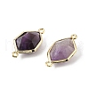 Natural Amethyst Faceted Connector Charms G-H323-05G-02-2