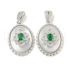 Brass Micro Pave Clear Cubic Zirconia Pendants KK-L211-007P-1