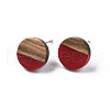 Opaque Resin & Walnut Wood Stud Earrings EJEW-N017-008-B02-2