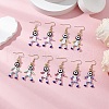 Human with Evil Eye Baking Paint Glass Seed Beads Resin Dangle Earrings EJEW-MZ00431-1