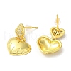 Clear Cubic Zirconia Heart Dangle Stud Earrings EJEW-Q766-15G-1