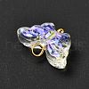 Electroplate Transparent Glass Pendants PALLOY-JF00903-7