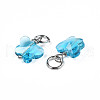 Faceted Transparent Glass Charms GLAA-T024-06E-3
