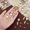 DIY Blank Dome & Feater Shape Stainless Steel Dangle Earring Making Kit EJEW-AR00001-3
