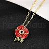 Brass Micro Pave Cubic Zirconia and Enamel Pendant Necklaces NJEW-Q041-06G-1