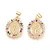 Brass Micro Pave Cubic Zirconia Pendants KK-I657-32G-A-1