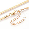 Brass Flat Snake Chain Necklaces for Women Men NJEW-N054-03G-2