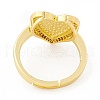 Clear Cubic Zirconia Heart Adjustable Ring RJEW-I083-10G-3