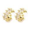 Brass Micro Pave Clear Cubic Zirconia Cuff Earrings EJEW-C104-164G-1