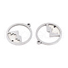 Anti-Tarnish 201 Stainless Steel Pave Epoxy Pendants STAS-R002-03P-2