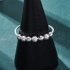 Rotatable 925 Sterling Silver Open Cuff Rings RJEW-S624-06S-3