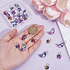 24Pcs 3 Styles Star & Moon & Heart Glass Shoes Charms PALLOY-PH01715-3