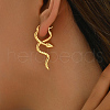 Brass Retro Snake Hoop Earrings OV7667-2