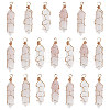 20Pcs Natural Rose Quartz Pendants PALLOY-AB00120-1