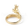 Clear Cubic Zirconia Hand Open Cuff Ring RJEW-F139-05G-3