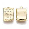 Brass Micro Pave Clear Cubic Zirconia Quote Pendants KK-S356-079-NF-2