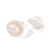 Mother's Day Jewellery Flat Round Brass & Freshwater Pearl Stud Earrings for Women EJEW-G391-04MS-3