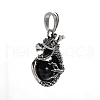 Stylish Retro 304 Stainless Steel Agate Dragon Pendants STAS-F011-37A-2