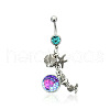 316L Surgical Stainless Steel Mermaid Starfish Dangle Belly Rings WG35D2C-11-2