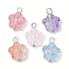 Transparent Baking Paint Glass Pendant PALLOY-JF02340-02-3S-1