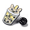 Cartoon Animal Boba Tea Cup Enamel Pin JEWB-E025-01EB-06-3