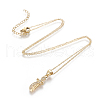Brass Pendant Necklaces NJEW-I230-17-2