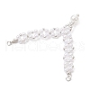 ABS Plastic Imitation Pearl & Brass Round Beaded V Big Pendants PALLOY-JF03975-4