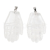 Natural Quartz Crystal Carved Pendants G-K369-01P-12-1
