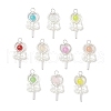 Baking Painted Imitation Jade Glass Pendants PALLOY-JF03870-1