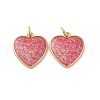 Brass Enamel Pendants KK-S525-11G-A-1