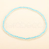 4Pcs 4 Colors Luminous Rondelle Plastic Seed Beaded Stretch Anklets Sets WG02137-01-3