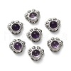 Brass Pave Natural Amethyst Multi-Strand Links KK-D366-01P-I-1