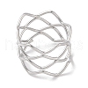 Non-Tarnish 304 Stainless Steel Wave Finger Rings for Women RJEW-G315-07D-P-2