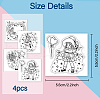 4Pcs 4 Styles PVC Stamp DIY-WH0487-0055-8