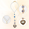 Heart with Evil Eye Alloy Enamel Hanging Ornaments HJEW-DR00016-3