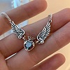 Alloy Colorful Rhinestone Angel Wing Heart Pendant Necklaces for Women FS-WGA620E-01-2
