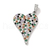 Brass Micro Pave Cubic Zirconia Pendants KK-H455-40P-1