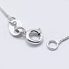 Anti-Tarnish Rhodium Plated 925 Sterling Silver Box Chain Necklaces STER-F039-40cm-03P-2