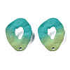 Spray Painted Iron Stud Earring Findings IFIN-N008-022A-2