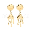 304 Stainless Steel Dangle Stud Earrings EJEW-S264-02G-2