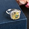 Adjustable 925 Sterling Silver Micro Pave Cubic Zirconia Cuff Rings for Women RJEW-F183-01C-02-2
