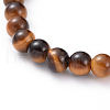 Unisex Natural Tiger Eye Stretch Bracelets BJEW-JB04779-02-3